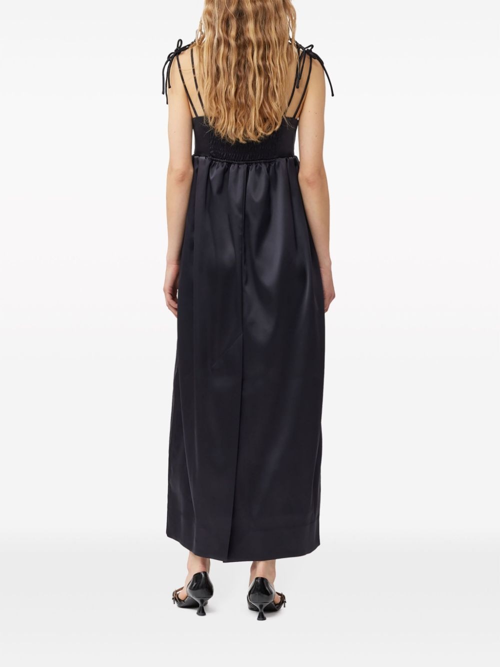 sleeveless satin maxi dress - 4