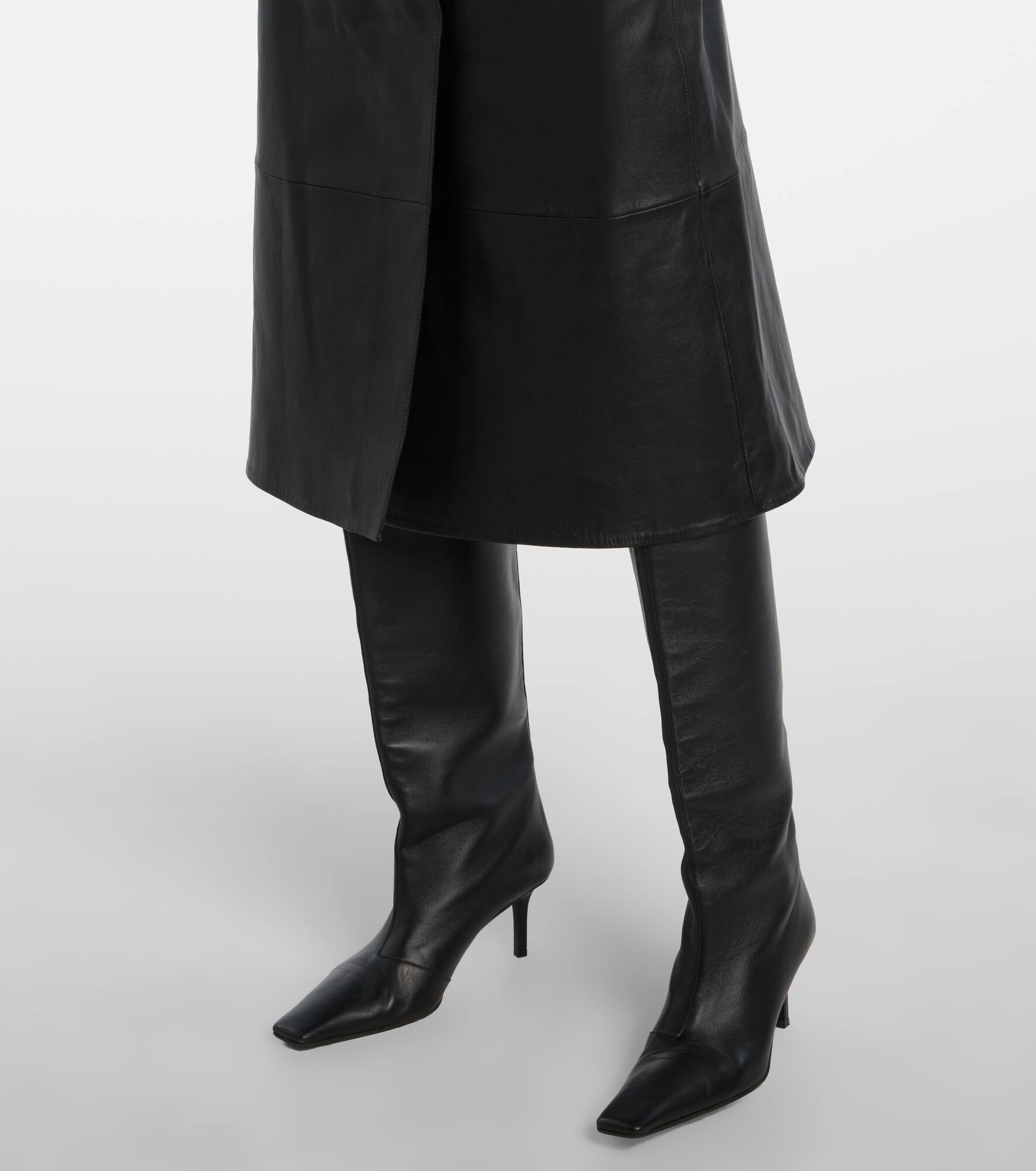 Leather midi skirt - 6