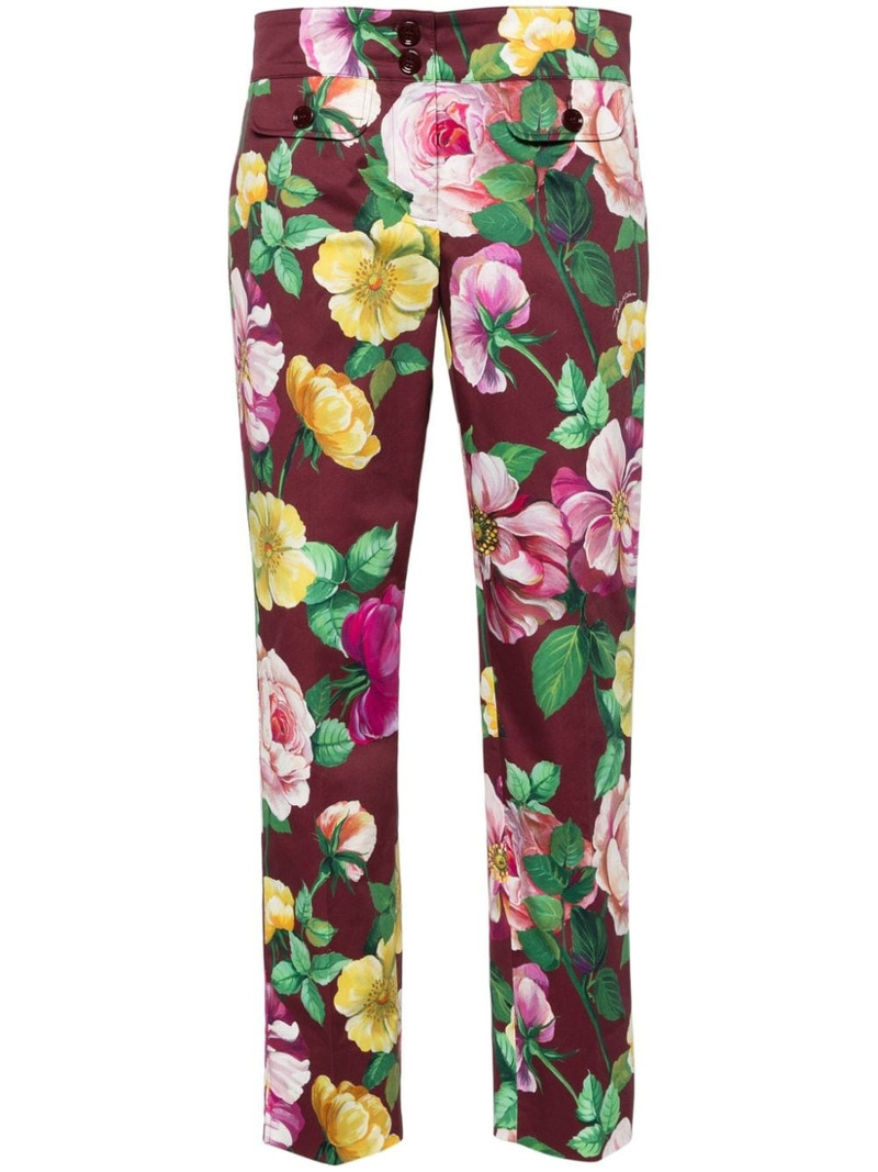 camellia-print trousers - 1