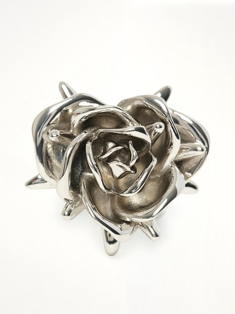 We11done Spiky Rose Ring in Silver outlook