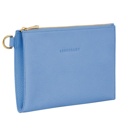 Longchamp Le Foulonné Pouch Cloud Blue - Leather outlook