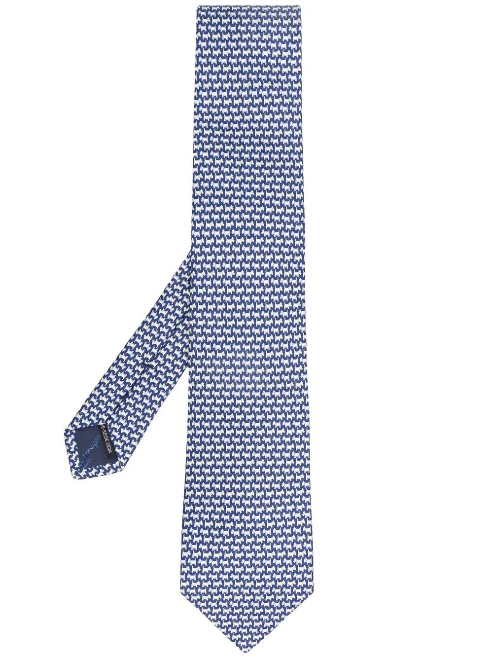 dog-motif silk tie - 1