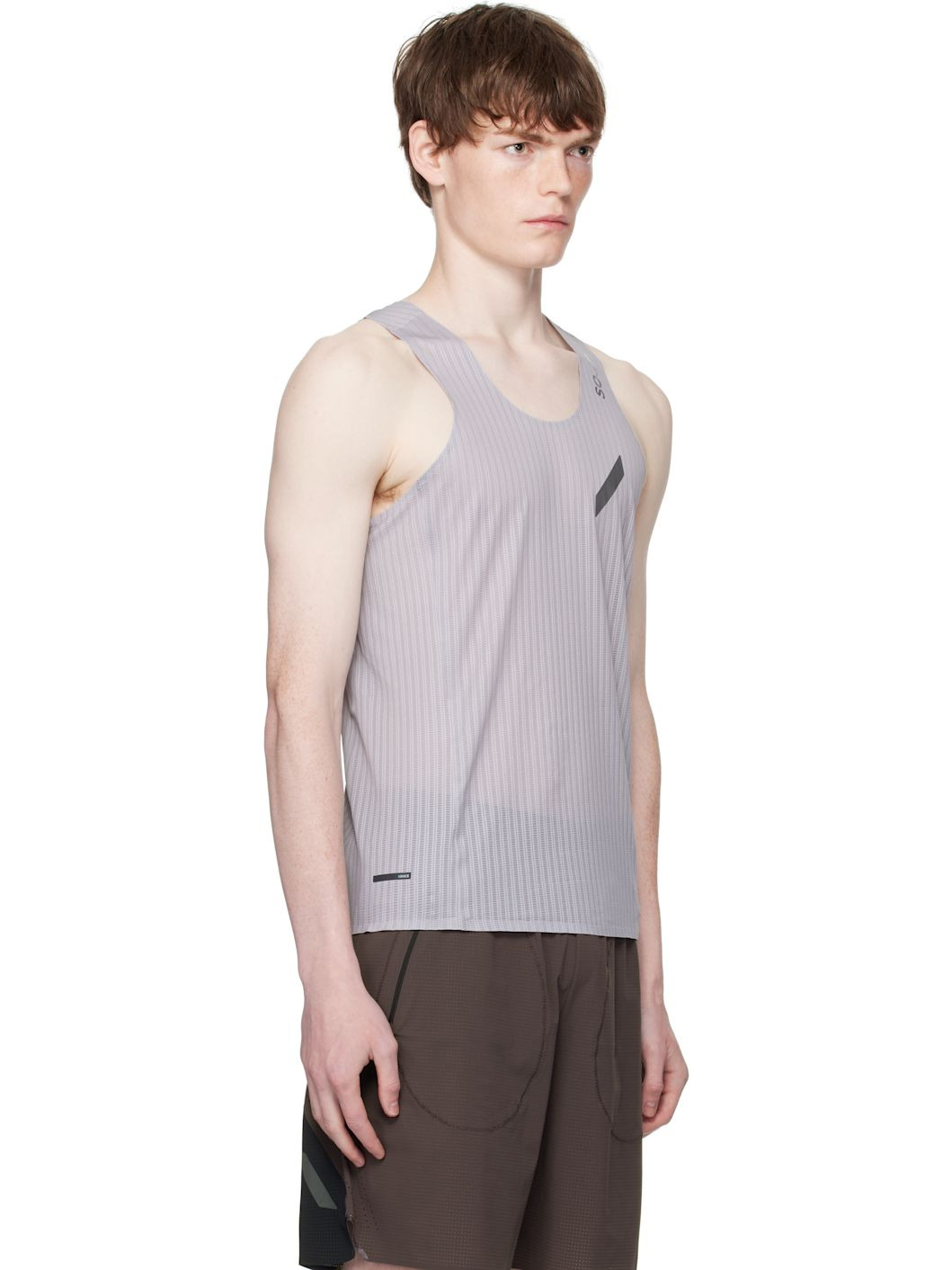 Gray Lightweight SPACE3D Race Tank Top - 2