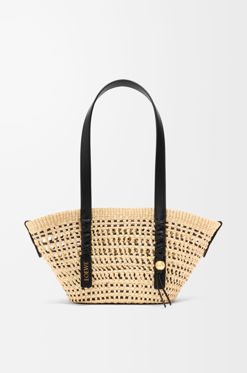 Small Braid basket in iraca palm ad calfskin 1