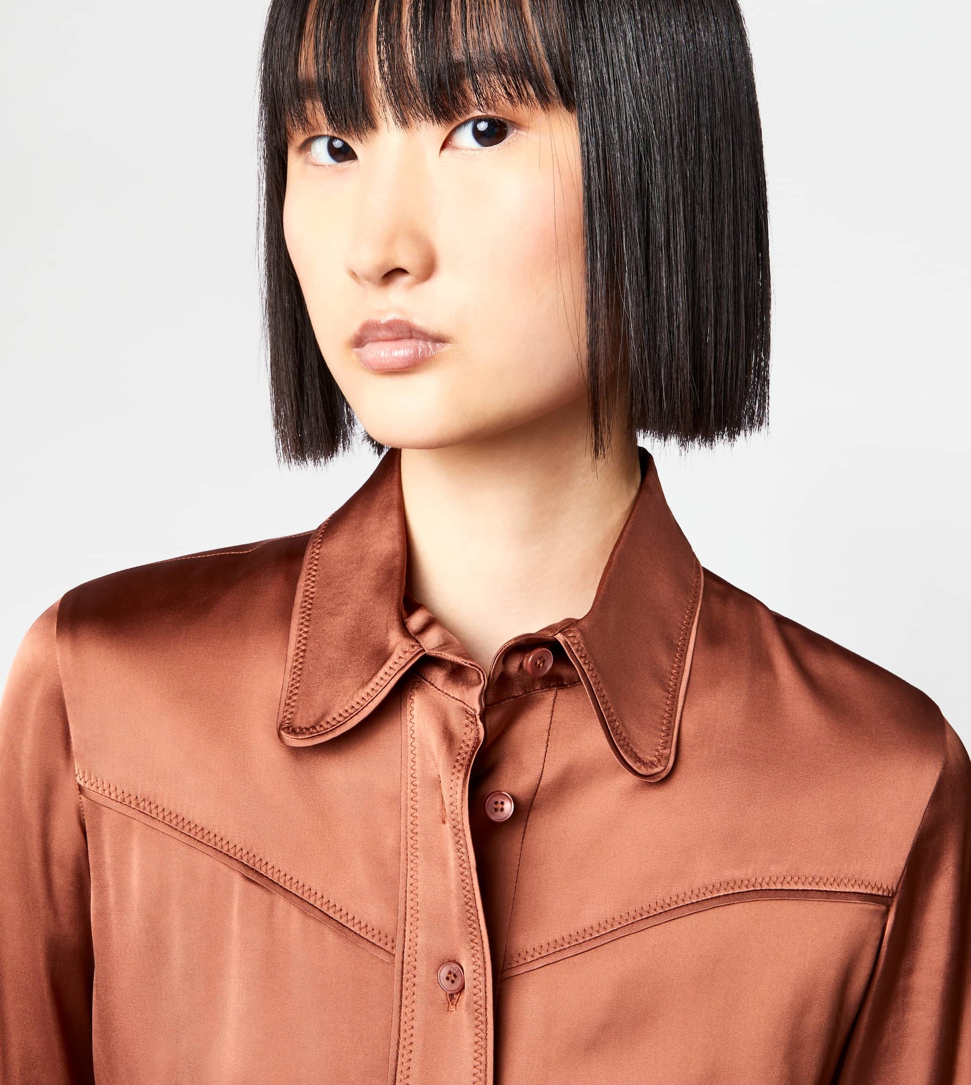 STRETCH SHIRT - BROWN - 5
