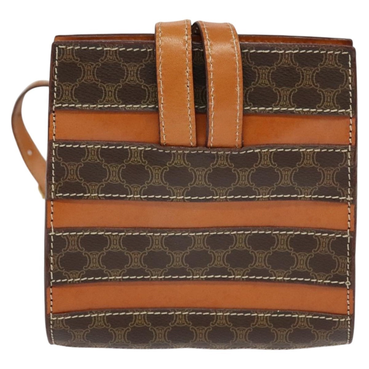 CELINE Macadam Canvas Backpack Pvc Leather Brown - 3