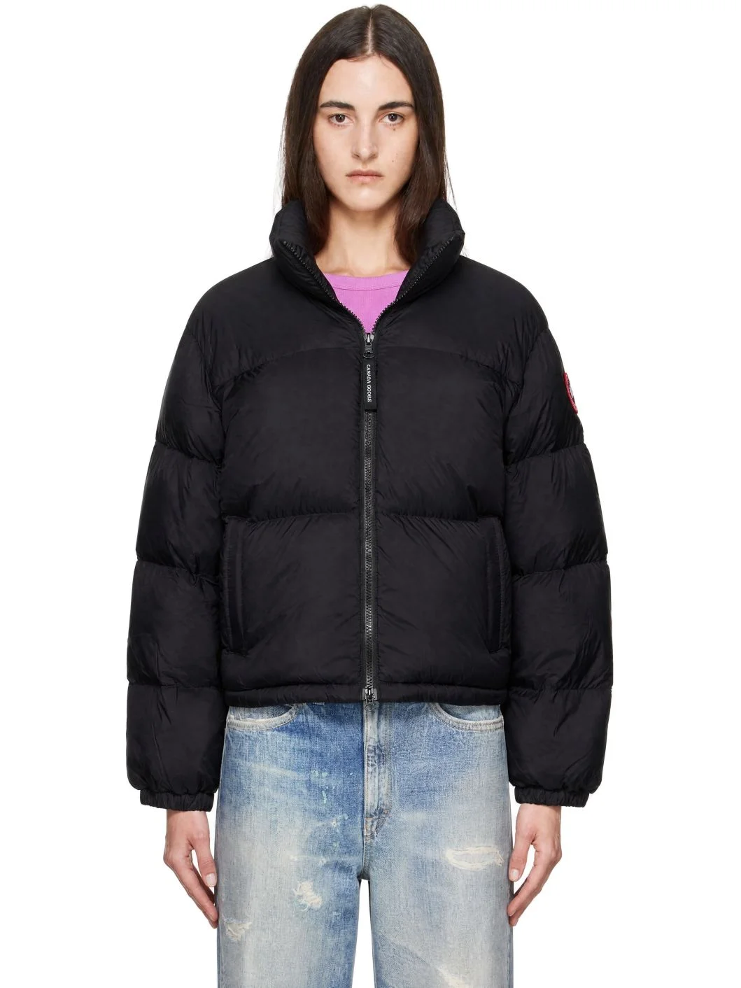 Black Fallon Puffer Down Jacket - 1