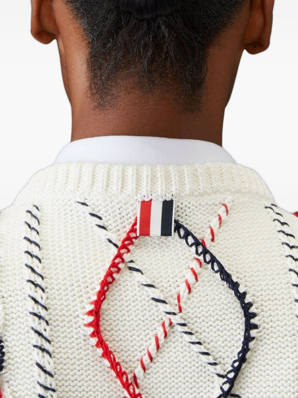 cable-knit buttoned cardigan - 5