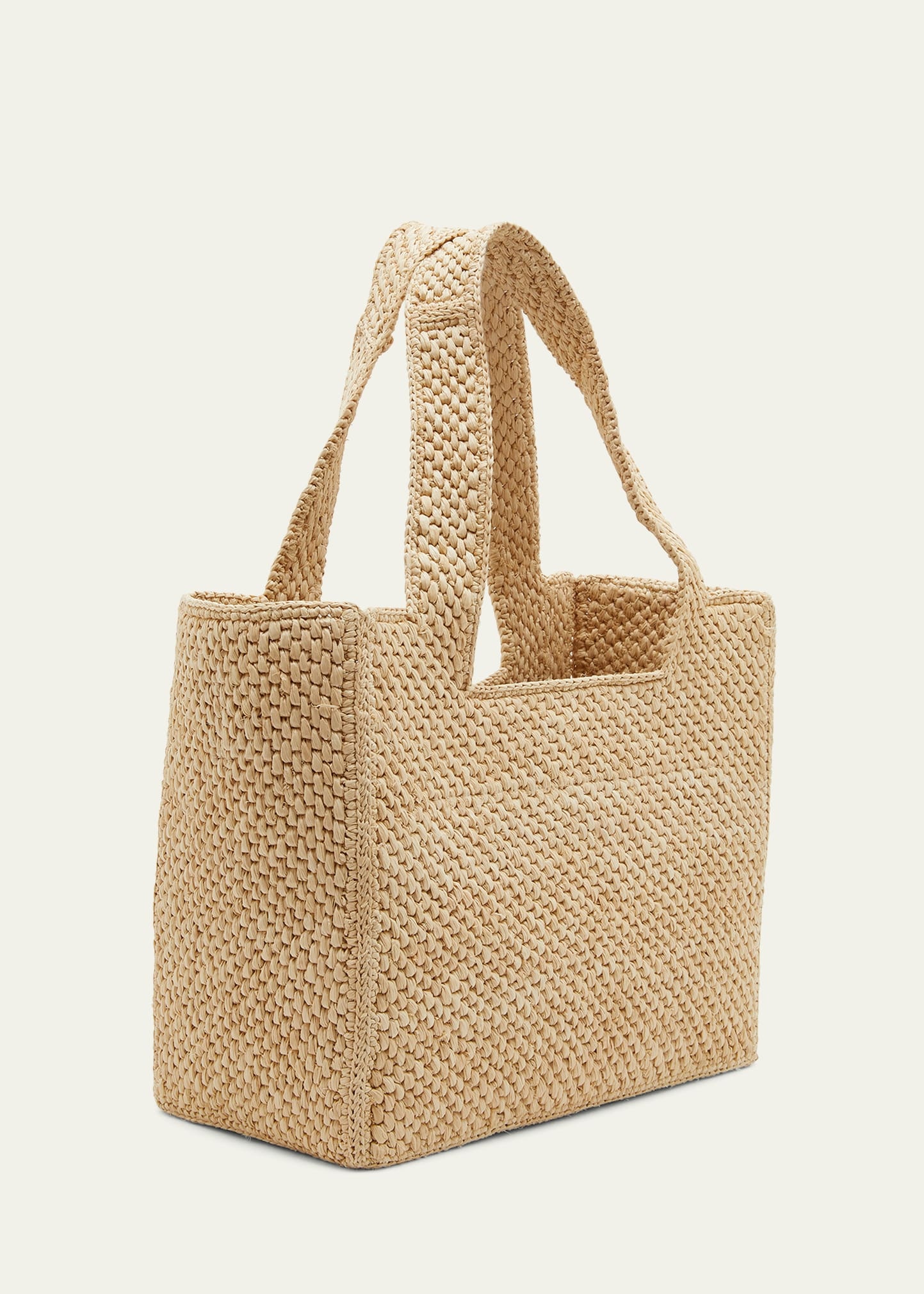 x Paula’s Ibiza Logo Medium Raffia Tote Bag - 3