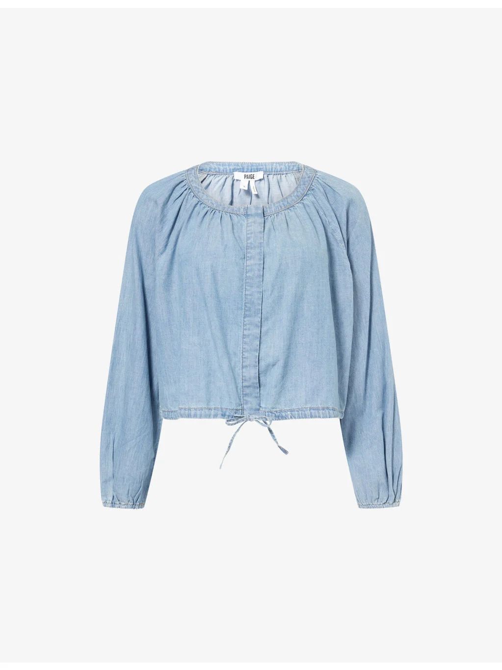 Gloria Round-Neck Denim Top - 1