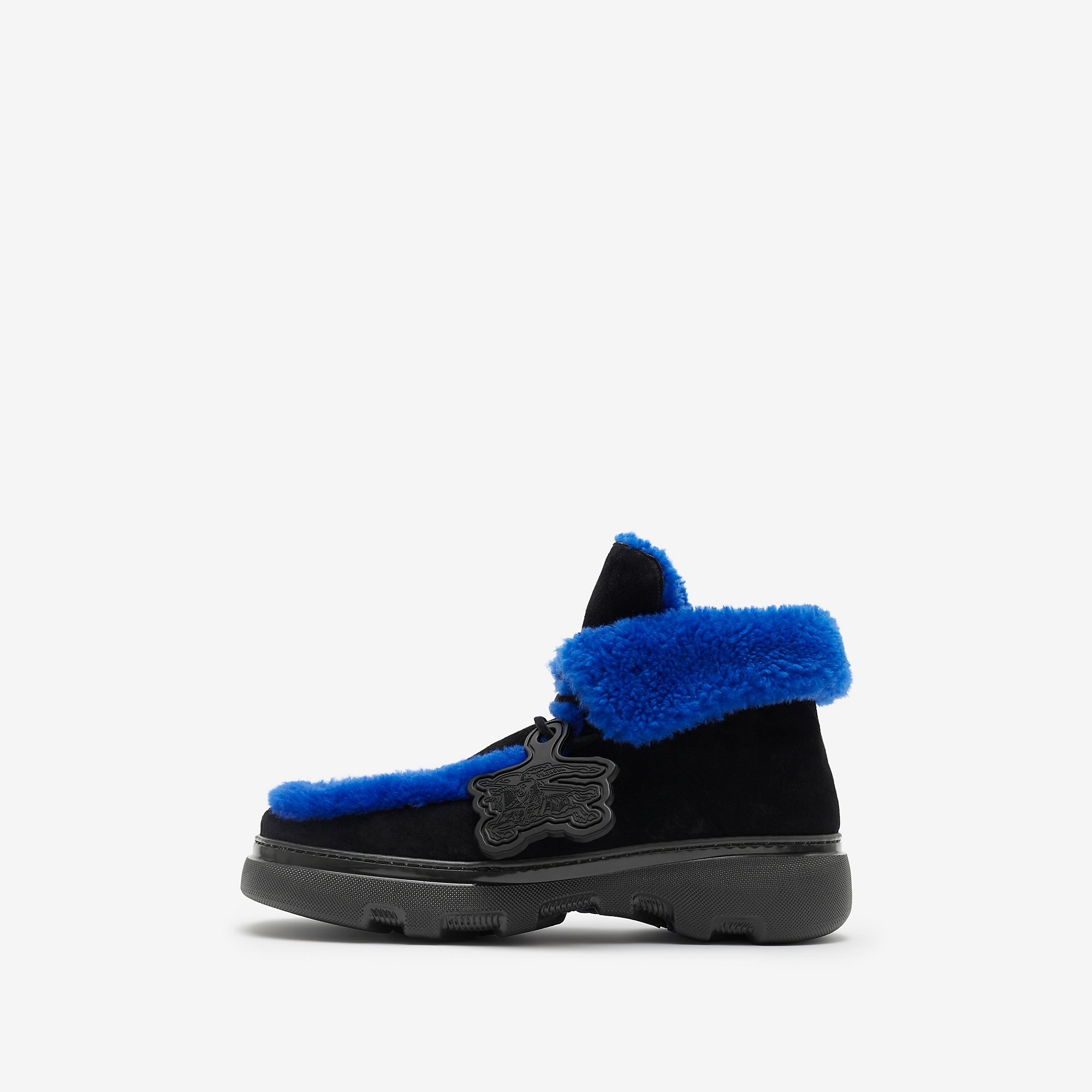 Suede and Shearling Creeper Boots - 7