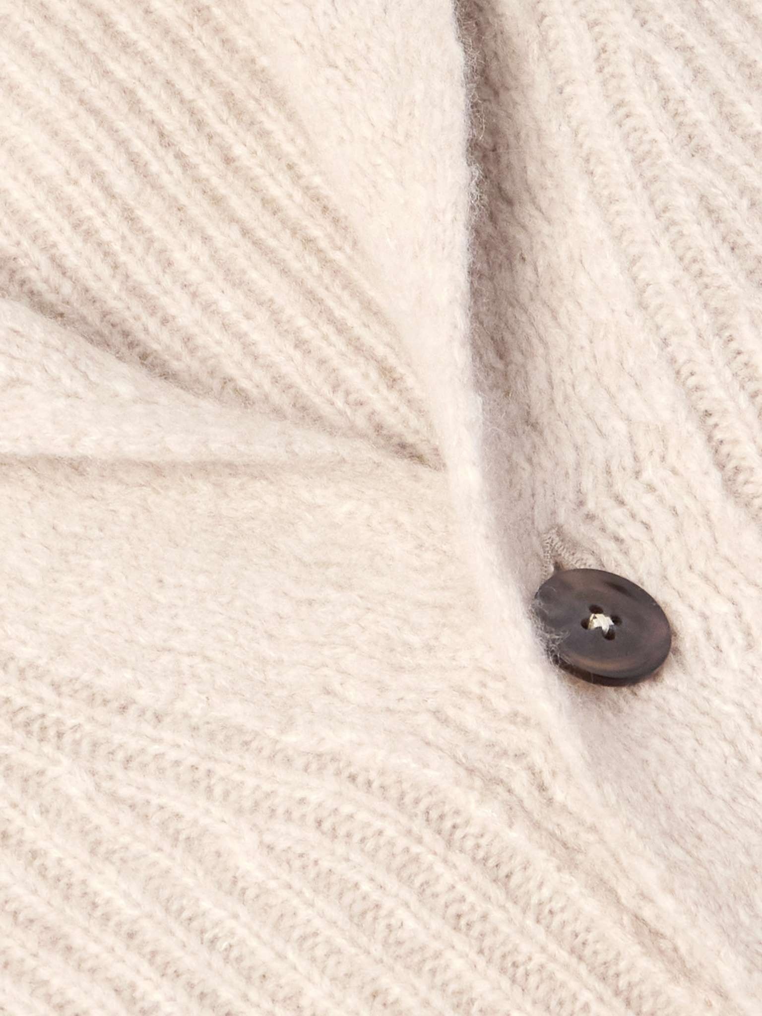 Shawl-Collar Ribbed Cashmere and Silk-Blend Cardigan - 4