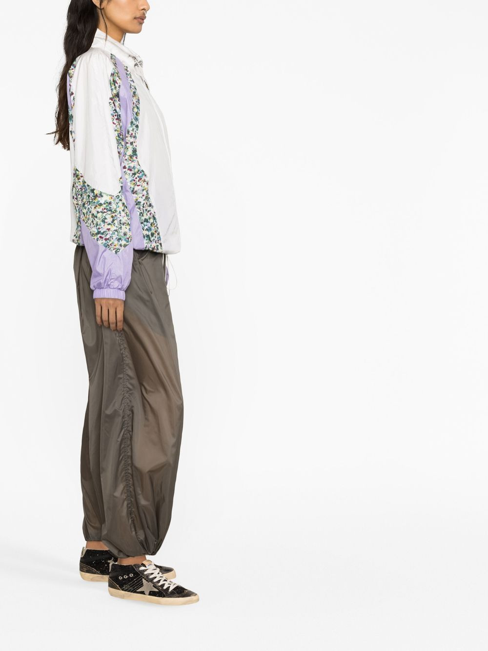 colour-blocked high-neck jacket - 3