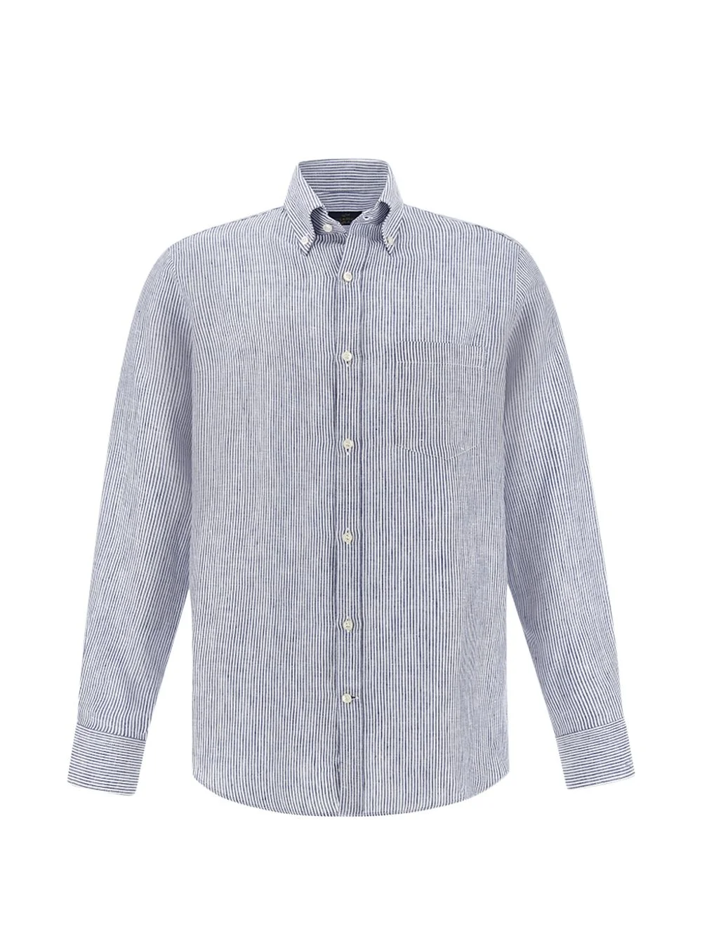 striped-pattern linen shirt - 1