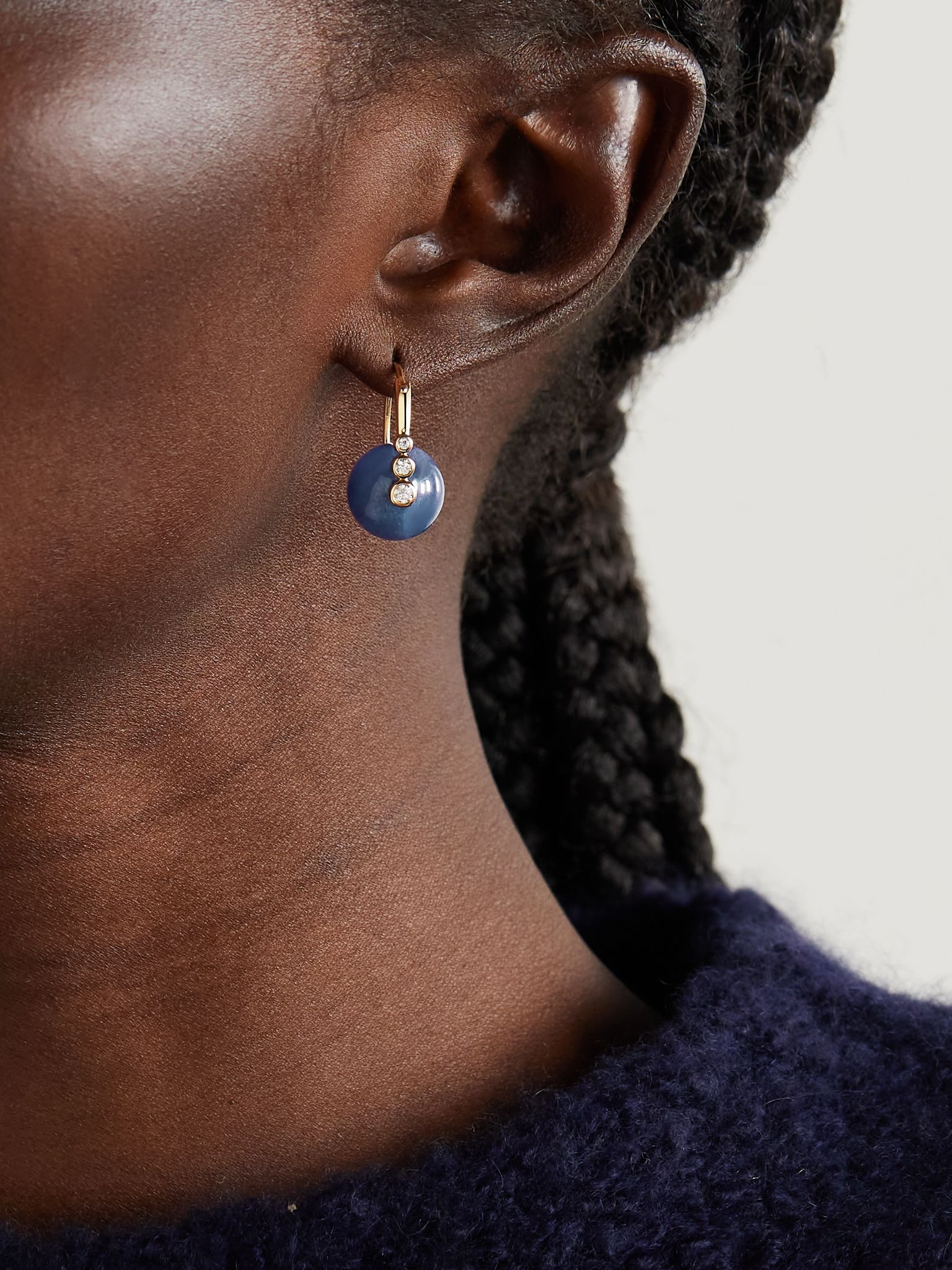 14-karat gold tanzanite and diamond earrings Gold - 2
