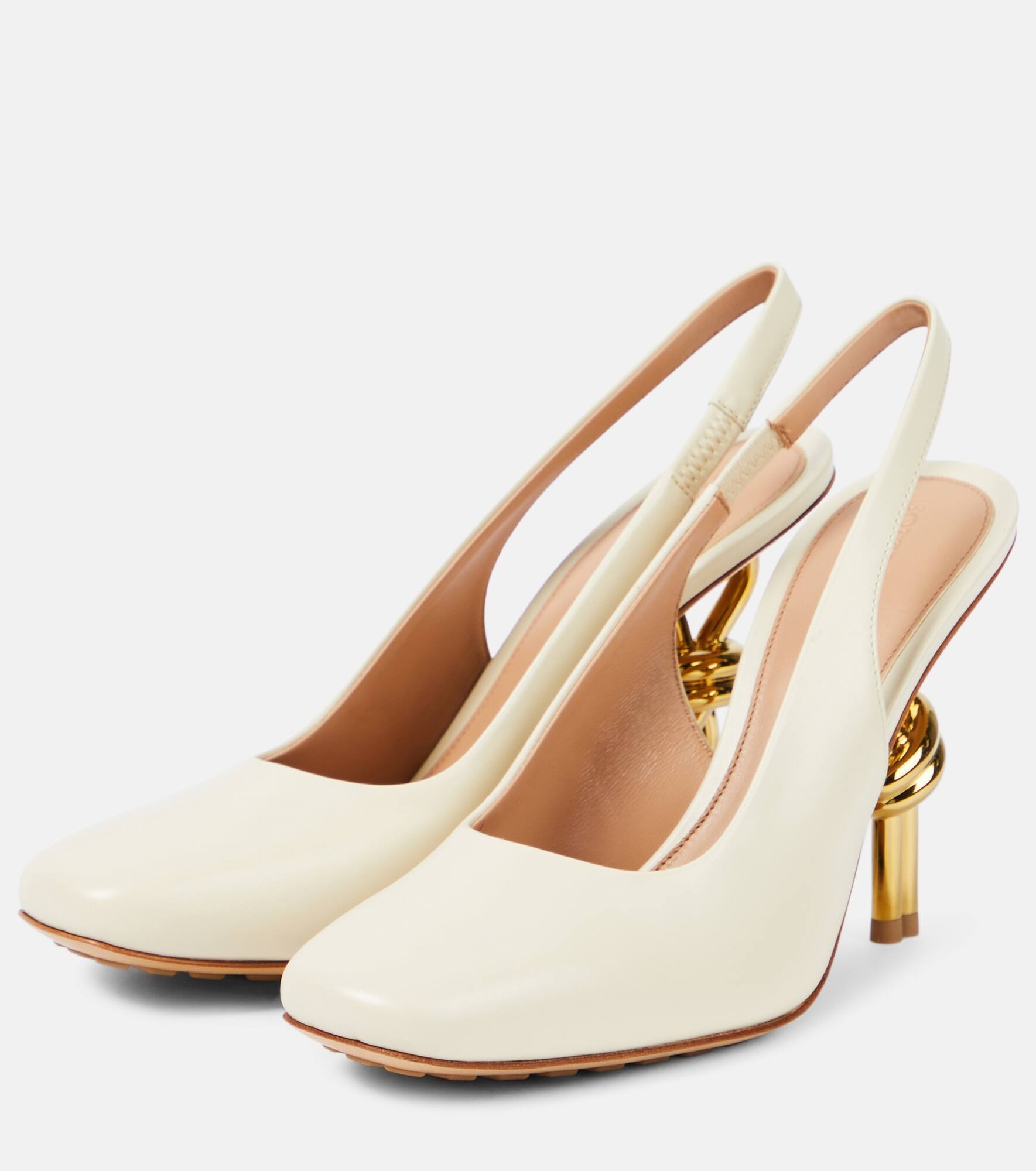 Knot leather slingback pumps - 5