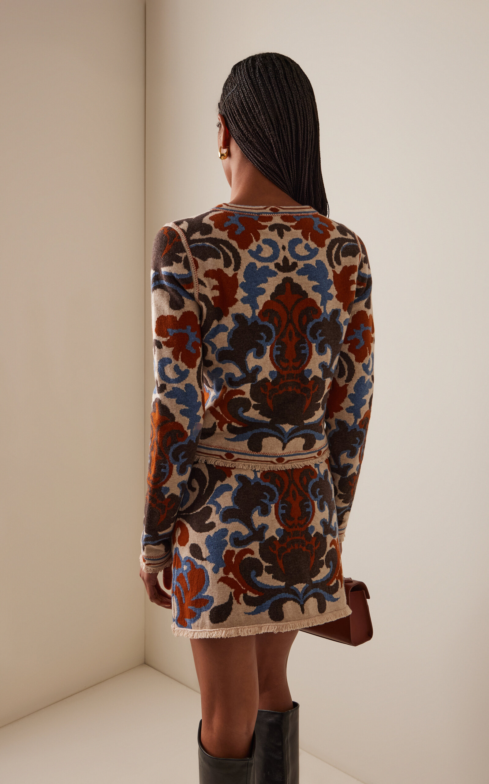 Livi Fringed Wool-Cotton Jacquard Jacket print - 4