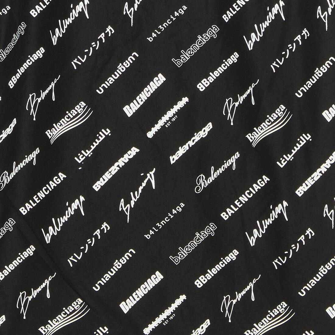 Men's Logomania All Over Long Sleeve Shirt Large Fit in Black - 8