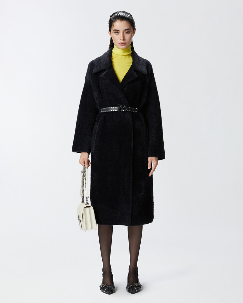 PINKO FAUX FUR WRAPAROUND COAT WITH BELT outlook