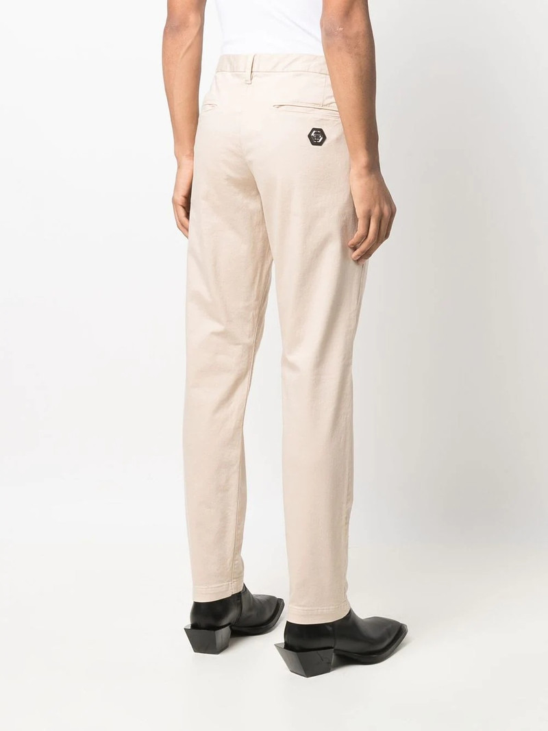 Hexagon-patch slim-fit chinos 4