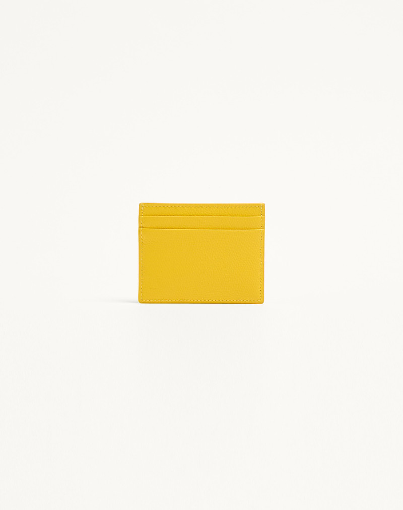 VLOGO SIGNATURE GRAINY CALFSKIN CARD HOLDER 3