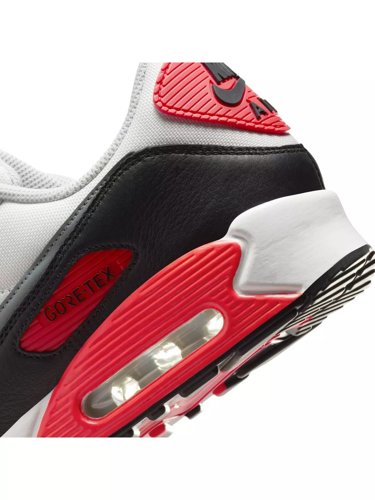 Air Max 90 GORE-TEX "Summit White/Bright Crimson/Black/Cool Grey" Men's Shoe - 8