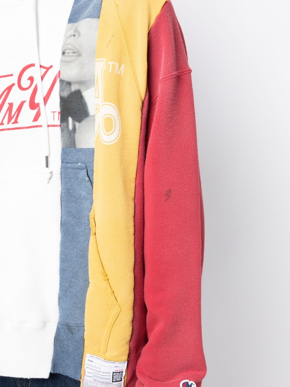 colour-block panelled cotton hoodie - 5