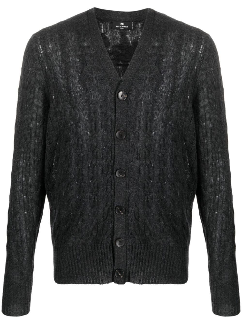 cable-knit cashmere cardigan - 1