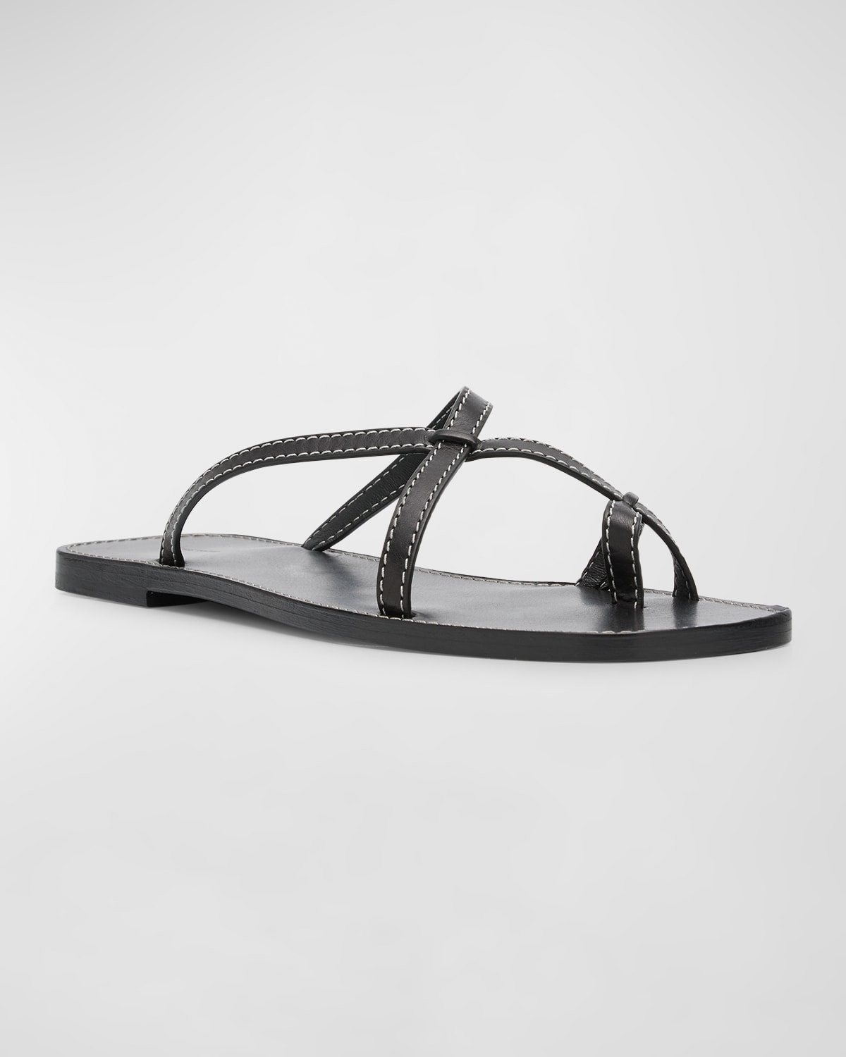 Link Leather Toe-Loop Slide Sandals - 3