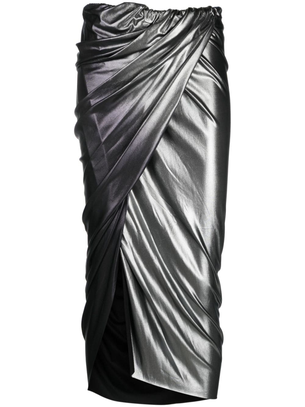 ombrÃ©-effect draped midi skirt - 1