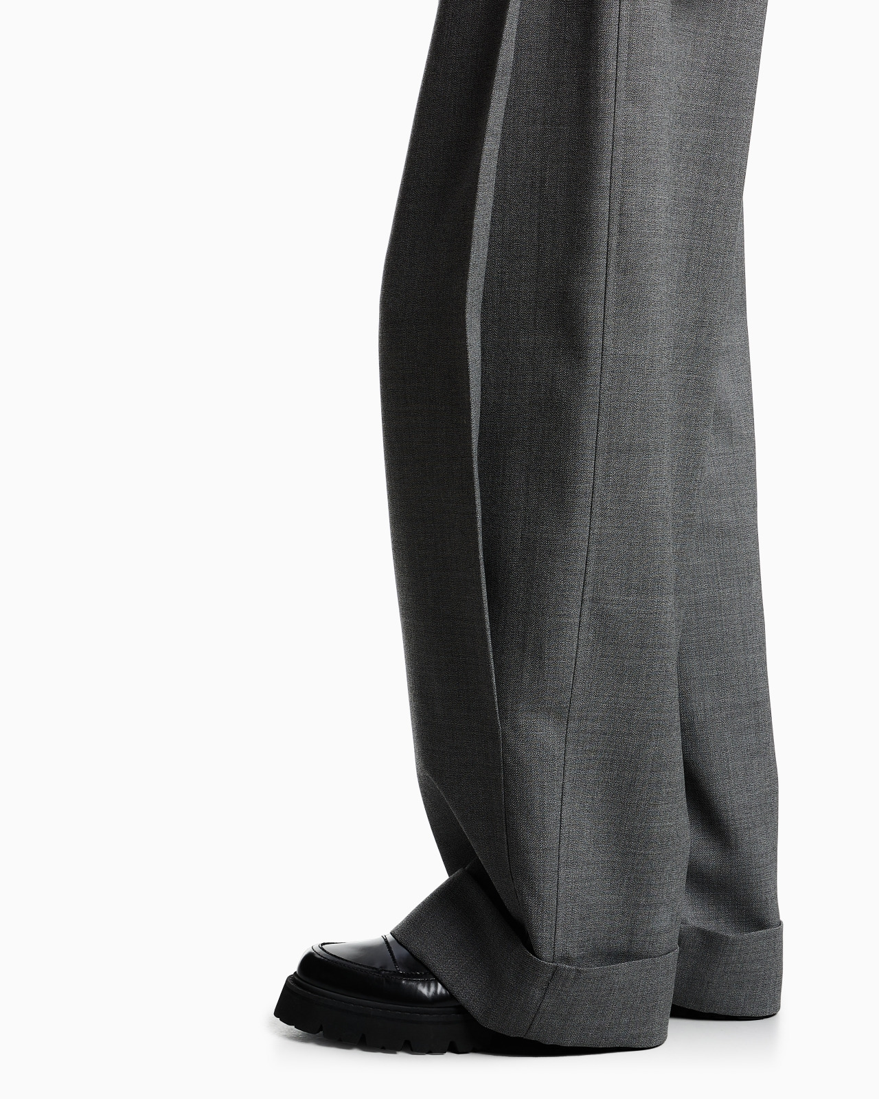 MOULINÉ WOOL CRÊPE TROUSERS WITH DARTS - 5