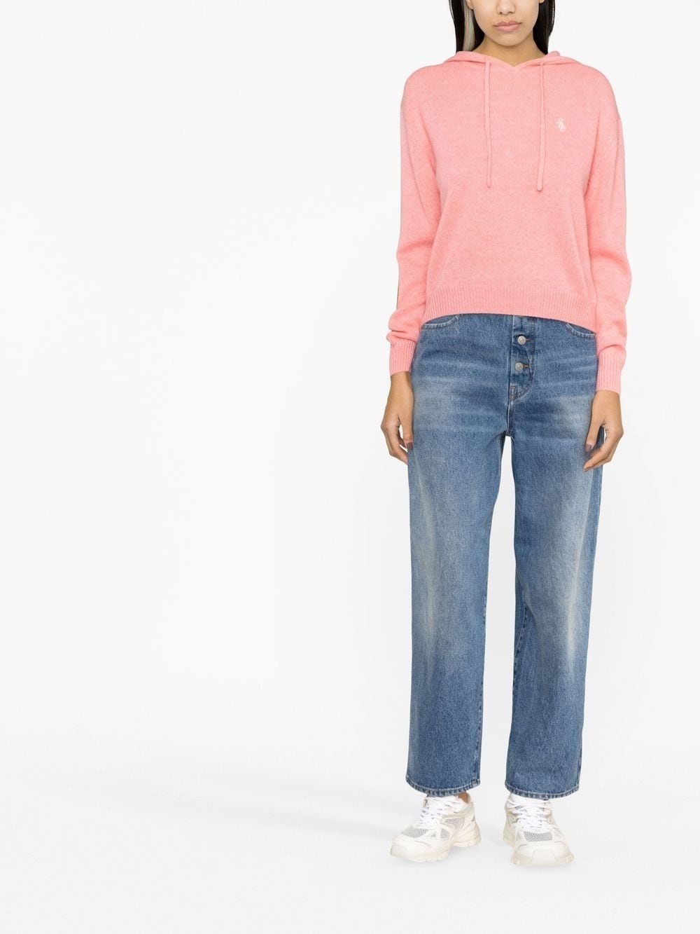 logo-embroidered cashmere hoodie - 2