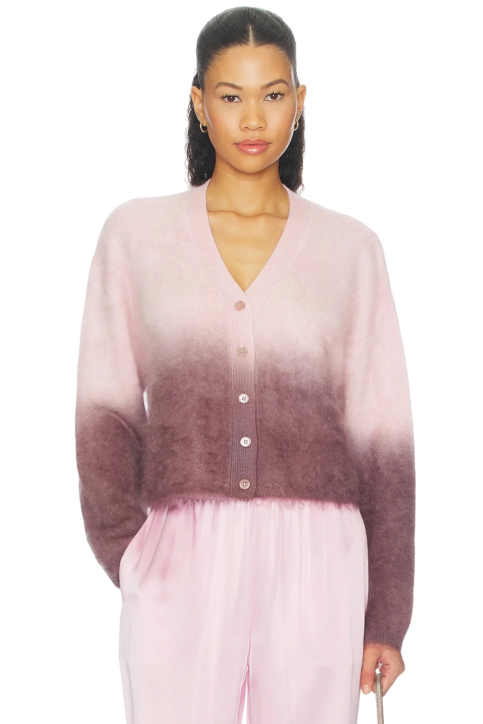 Jolie Cropped Ombre Crewneck Sweater - 1