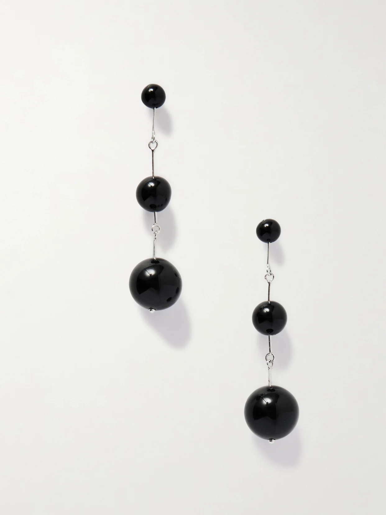 Olive Silver Onyx Earrings - 1