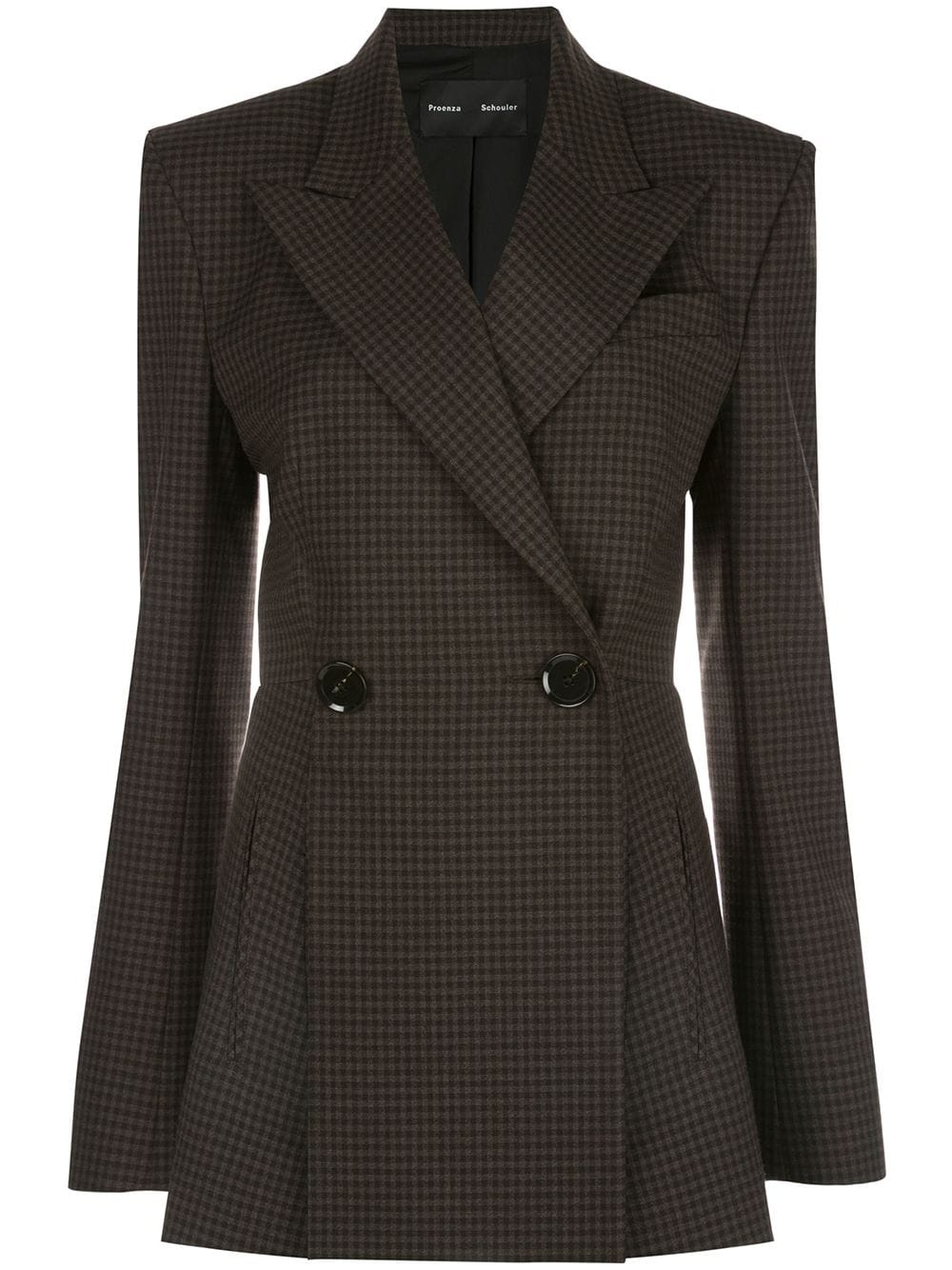 checked cut-out panel blazer - 1