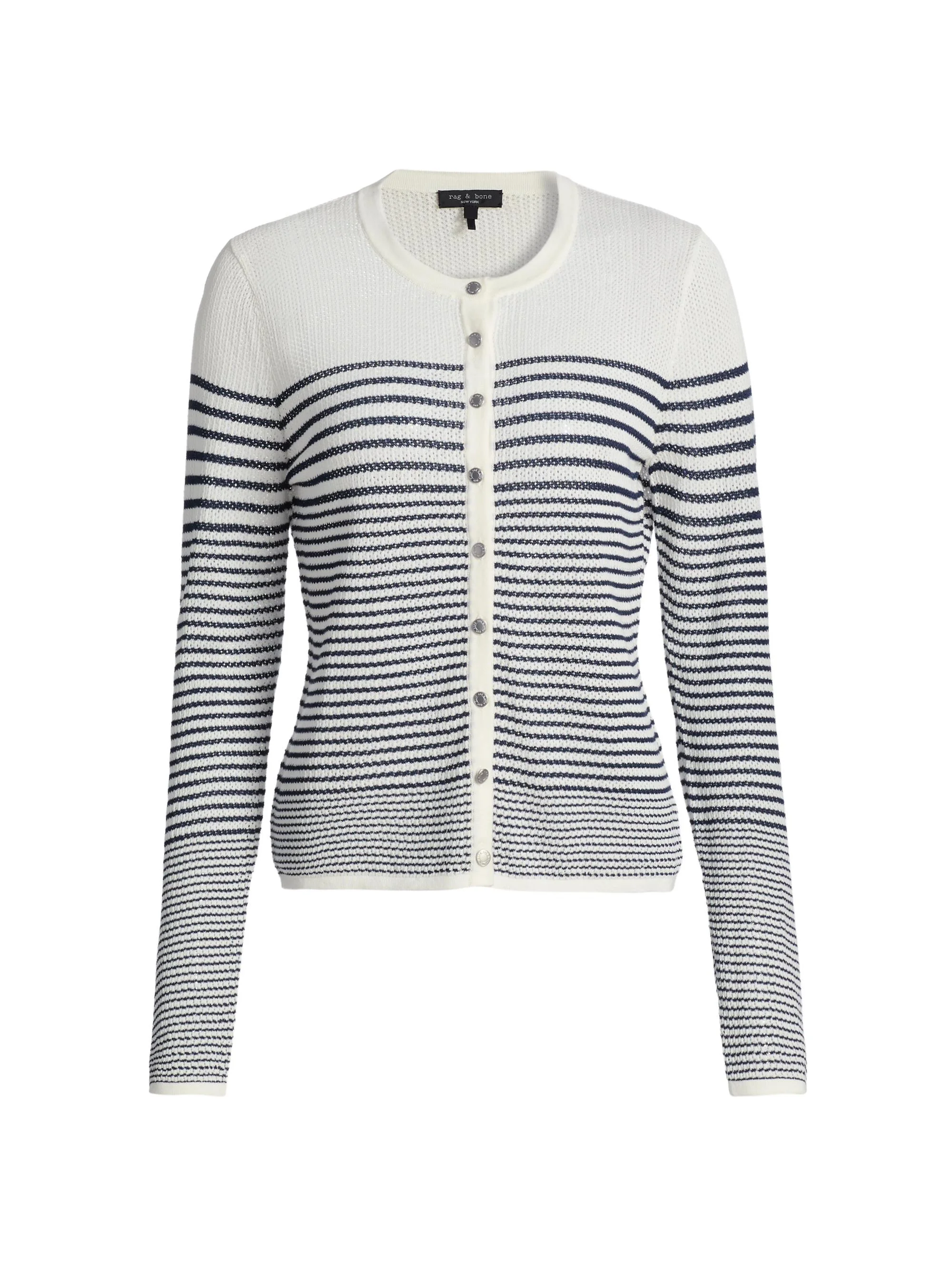 Women's Daisy Striped Cardigan - White - 1