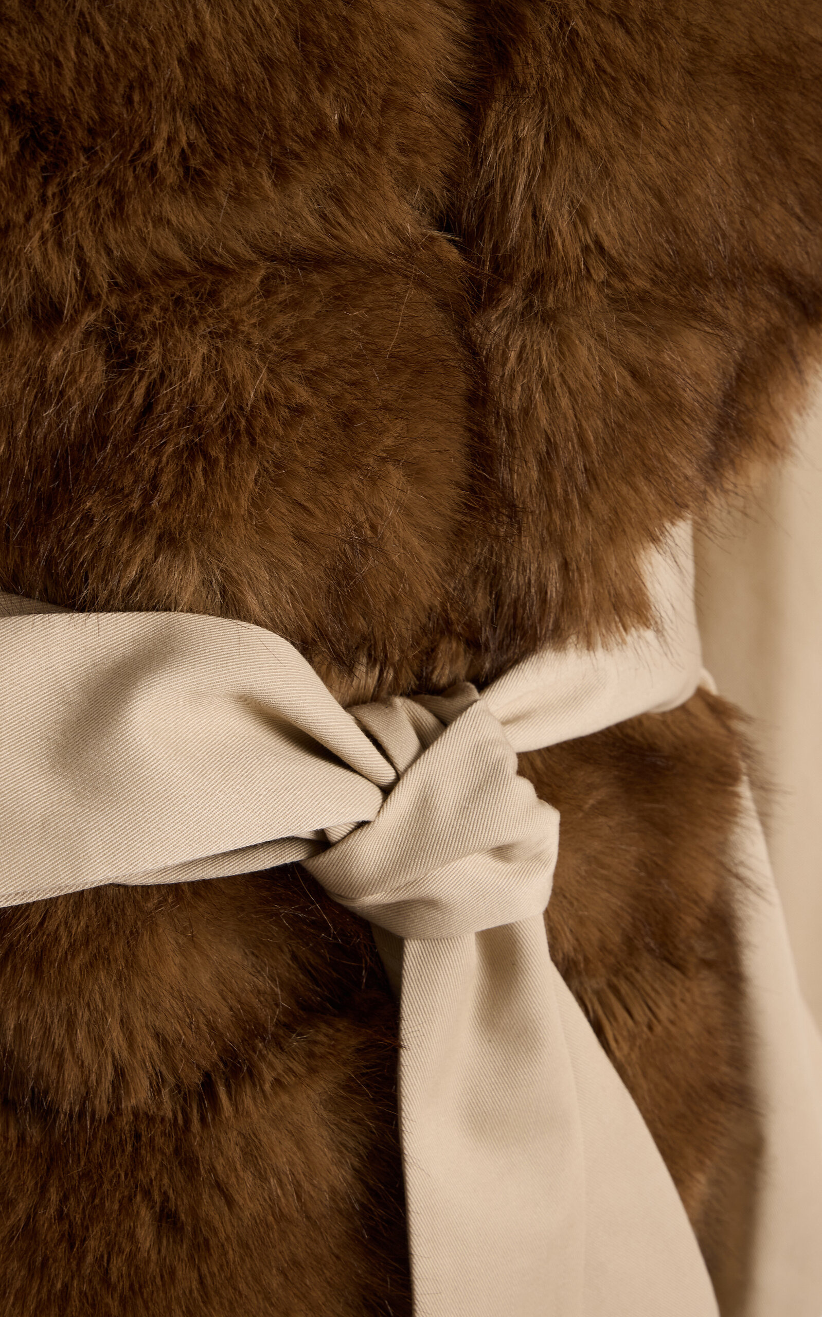 Faux Fur-Trimmed Jacket brown - 5