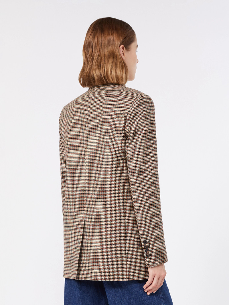 SALICE Single-breasted blazer in yarn-dyed wool - BLACK 4