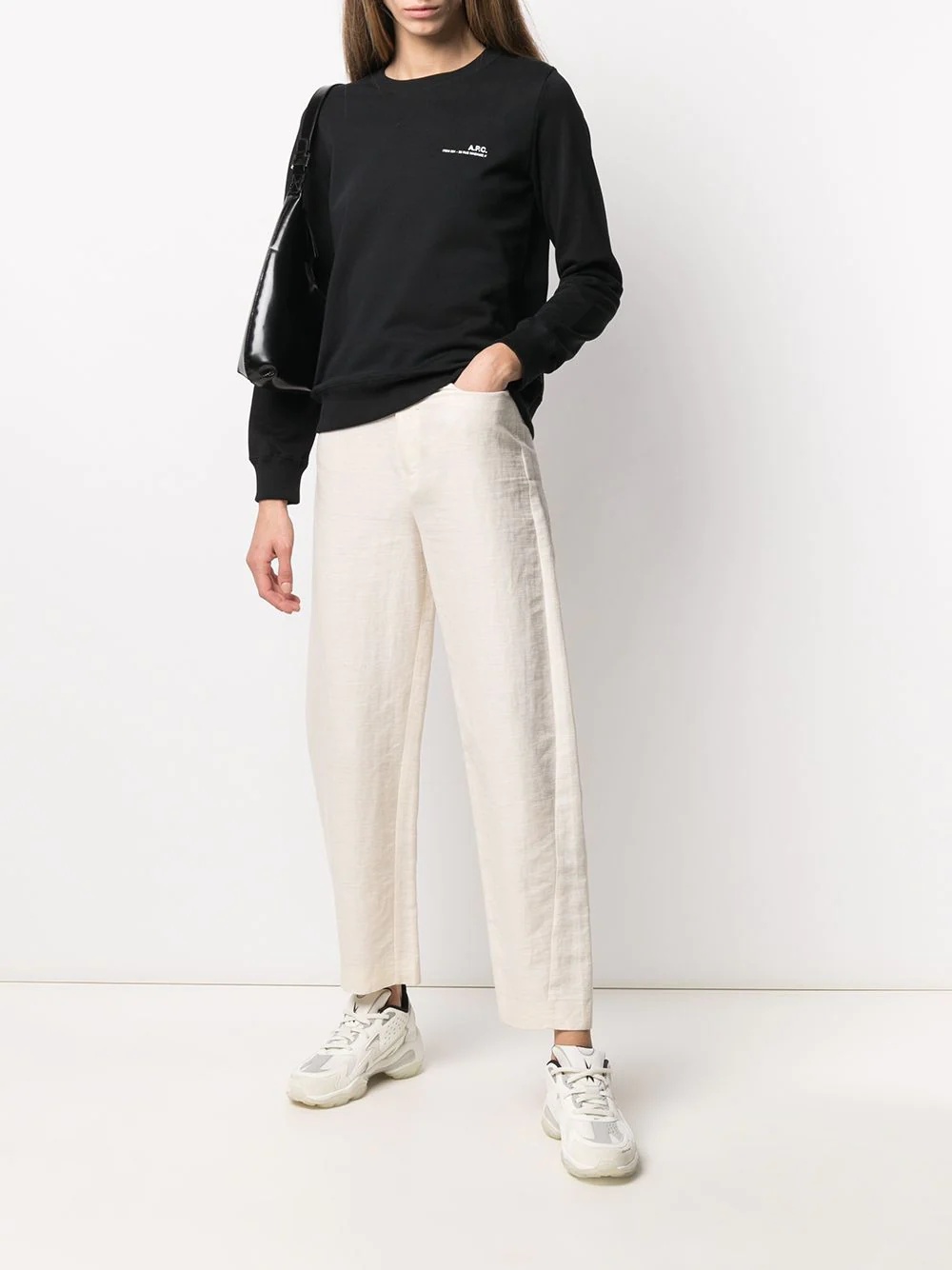 logo-print cotton sweatshirt - 2