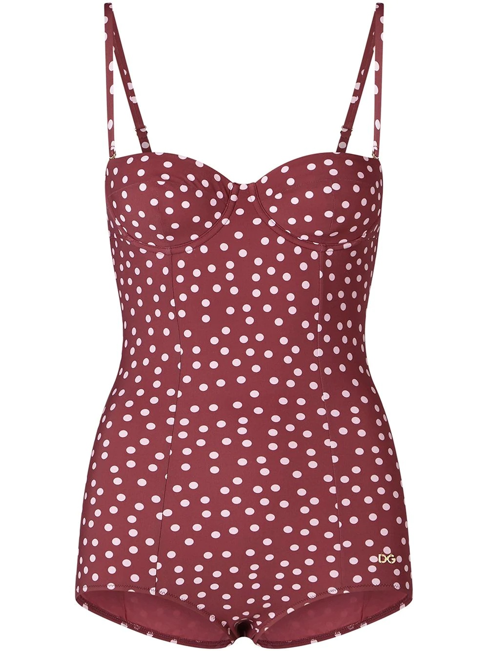 polka dot bustier swimsuit - 1