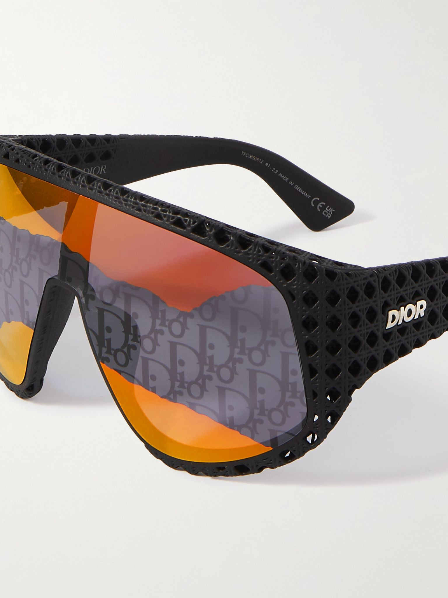 Dior3D M1U Round-Frame Textured-Acetate Sunglasses Black - 3