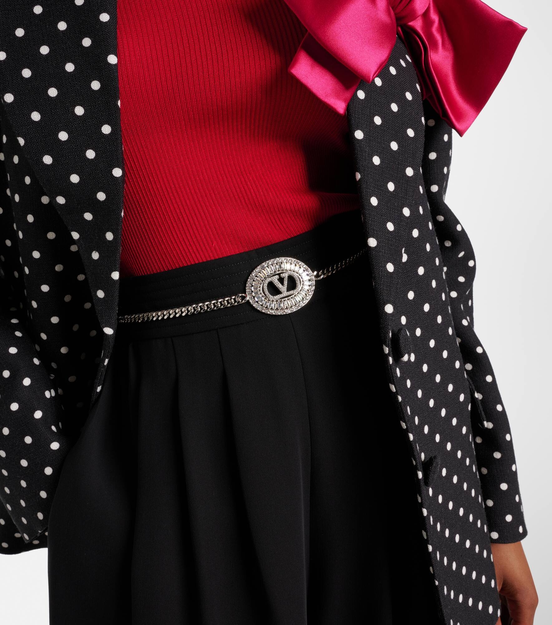 VLogo crystal-embellished chain belt - 2