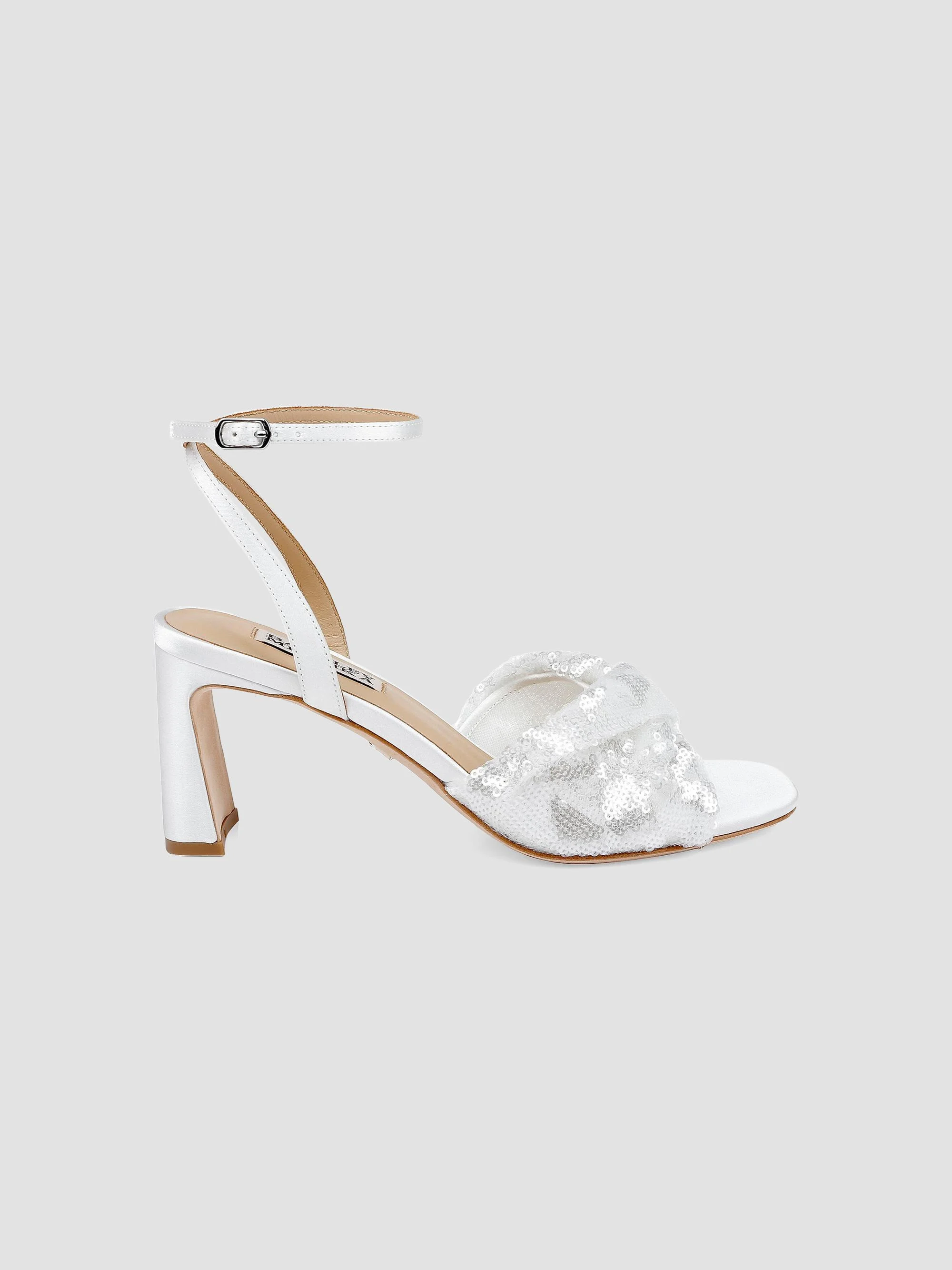 Women's Gema 70MM Sequined Sandals - White Sequins - 1