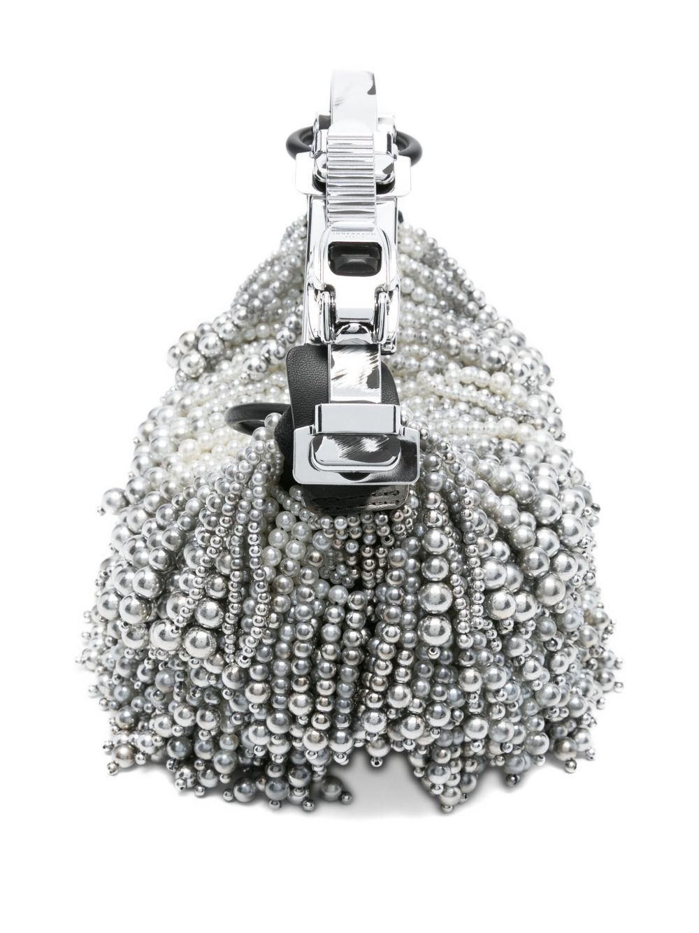 pearl-embellished buckle shoulder bag - 4