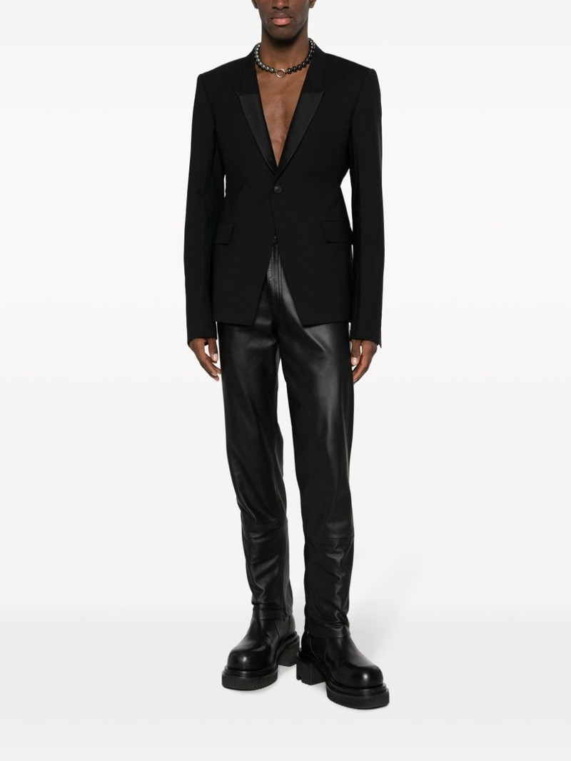 Rick Owens single-breasted virgin wool blend blazer outlook