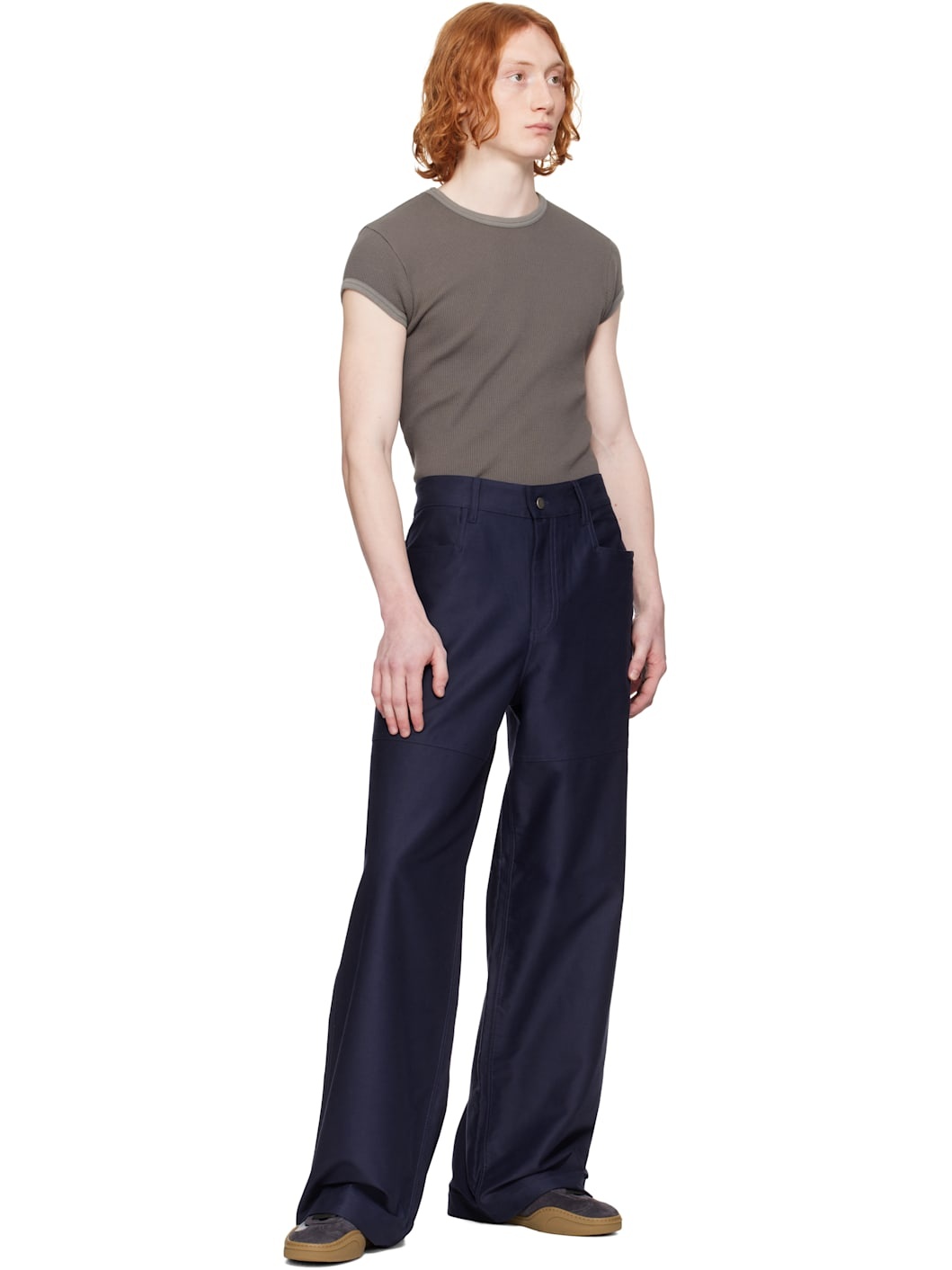 Navy Wide Sailor Trousers - 4