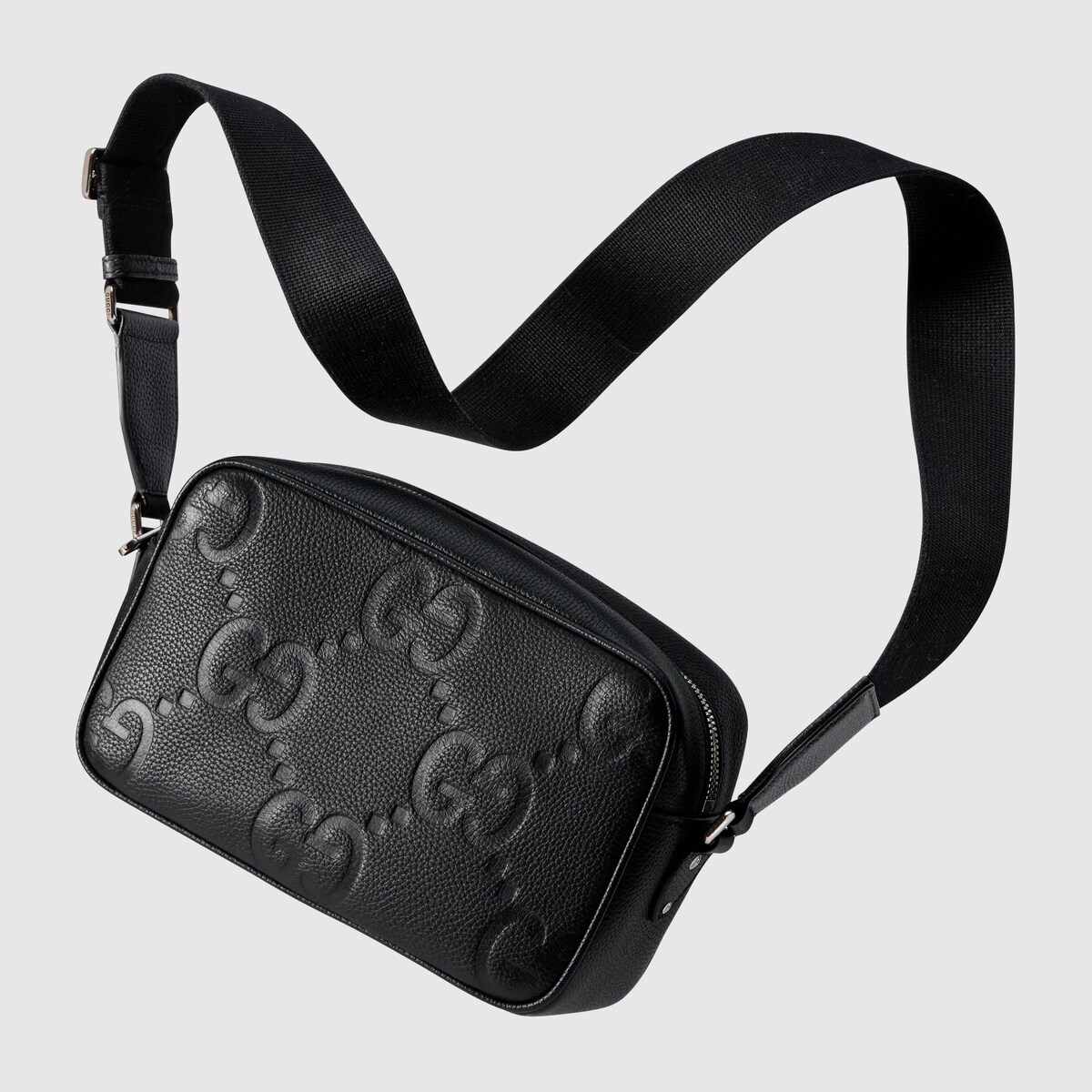【関税&送料込】Gucci Medium Jumbo Gg Messenger Bag Gucci Black Jumbo GG Embossed Leather Medium Messenger Bag