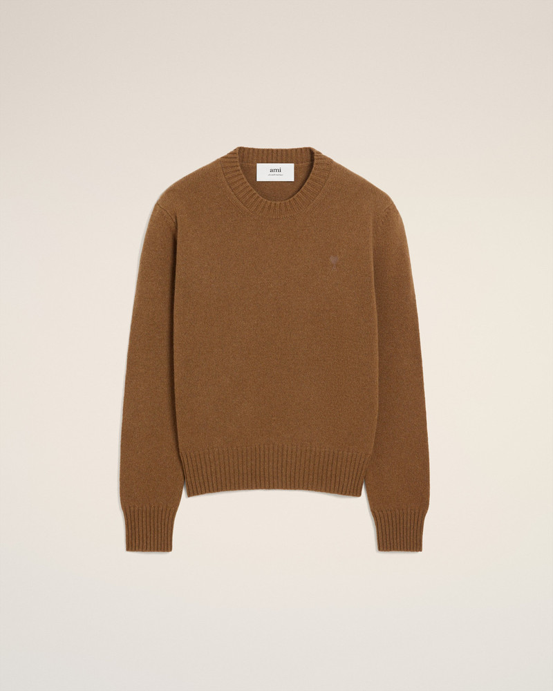 BROWN CASHMERE AMI DE COEUR CREWNECK SWEATER 1