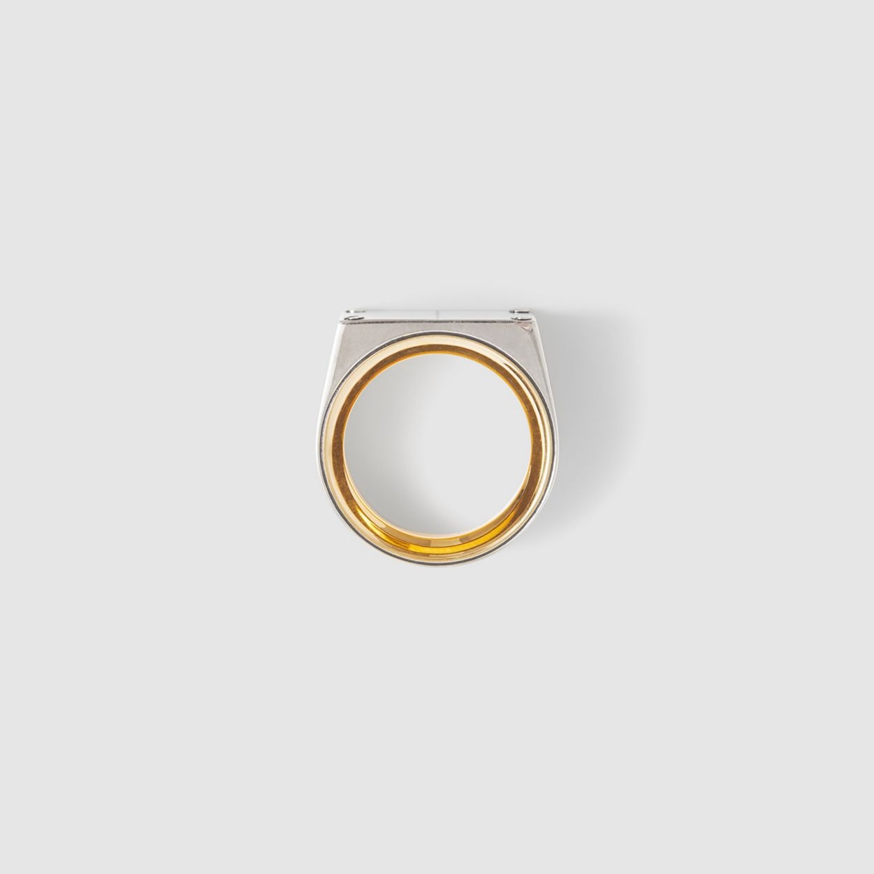 Palladium-plated Signet Ring - 4