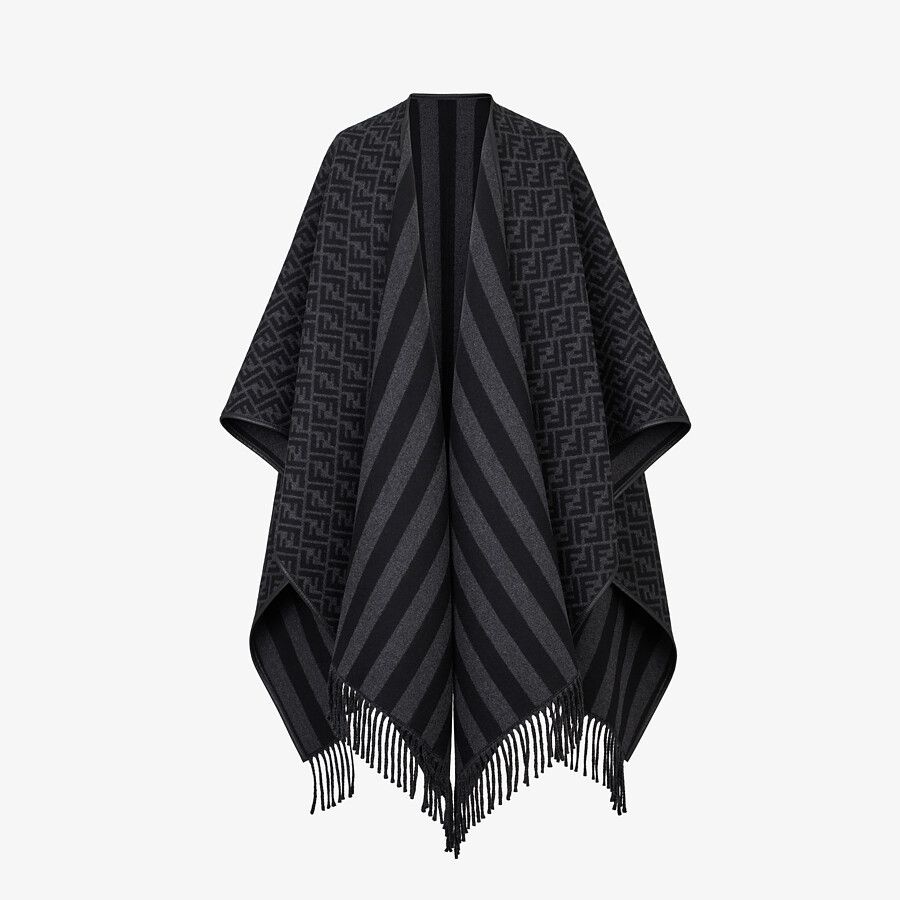 Black cashmere poncho - 1